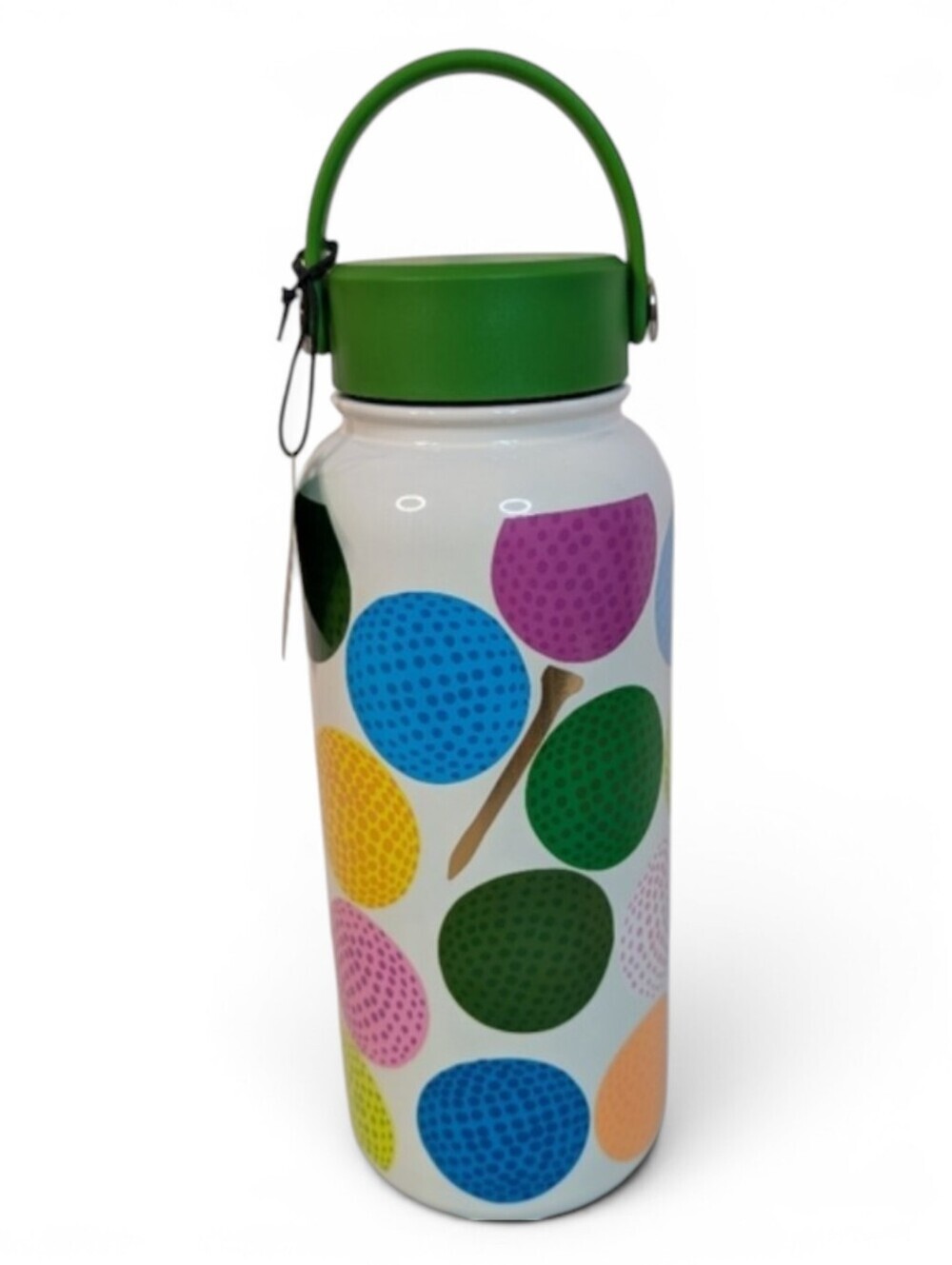 Kate Spade Golf Balls Stainless Steel Tumbler Water Bottle Green Lid And Handle
